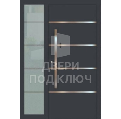Полуторная недорогая дверь с отделкой МДФ ДПК-11388